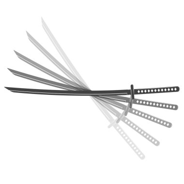 Beyaz arkaplanda izole edilmiş klasik katana kılıcı. 