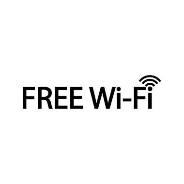 Beyaz arkaplanda ücretsiz WiFi simgesi izole edildi. Kablosuz internet 