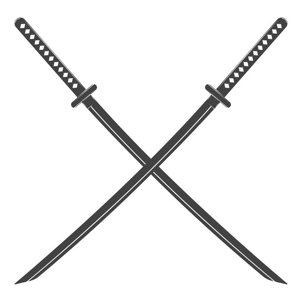 Vintage katana sword isolated on white background. 