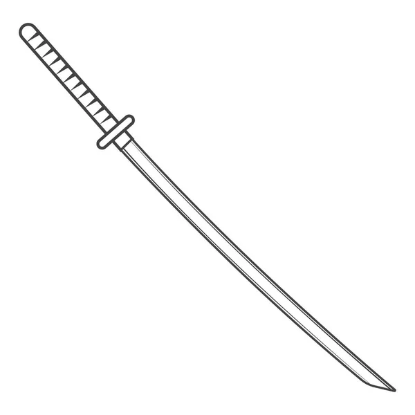 Винтажный катана меч на белом фоне. — стоковый вектор