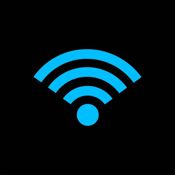 黒の背景に隔離された無料のWiFiアイコン。ワイヤレスインターネット — ストックベクタ