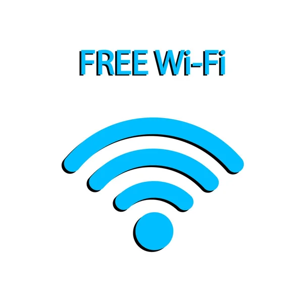 Ícone WiFi gratuito isolado no fundo branco. Internet sem fios — Vetor de Stock
