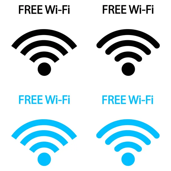 Sæt med gratis WiFi ikon isoleret på hvid baggrund. – Stock-vektor