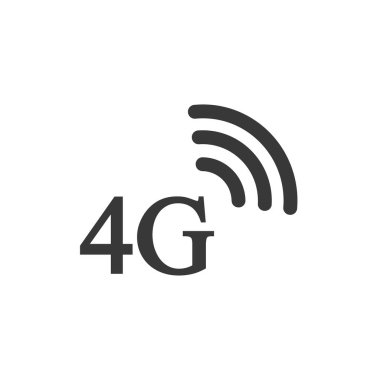 Beyaz arkaplanda 4G Lte işareti var. Kablosuz bağlantı