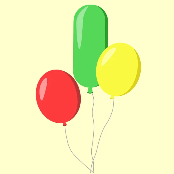 Hromada vzduchových balónů, skupina balónů se stuhou — Stockový vektor