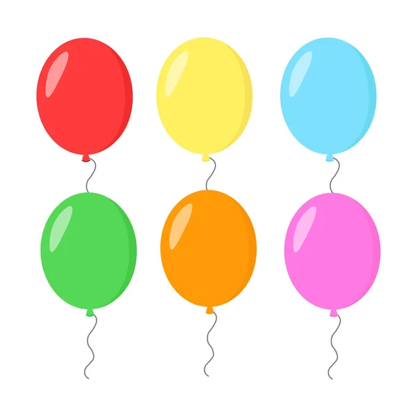 一群气球，一群带丝带的球 — 图库矢量图片