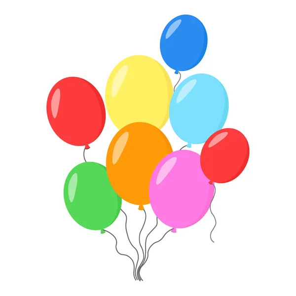 Bando de balões de ar, grupo de bola com fita —  Vetores de Stock