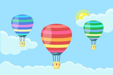 Bulutlu sıcak hava balonu