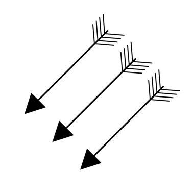 Siyah oklar ve beyaz arka planda izole edilmiş. Kabile