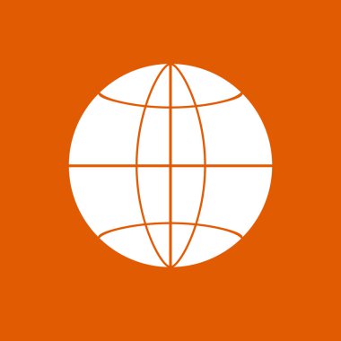 Basketbol ikonu turuncu arka planda izole edilmiş. Spor logosu 