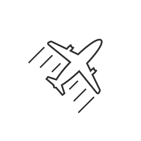 Icône de l'avion isolé en arrière-plan. Panneau d'avion. Transports aériens. — Image vectorielle