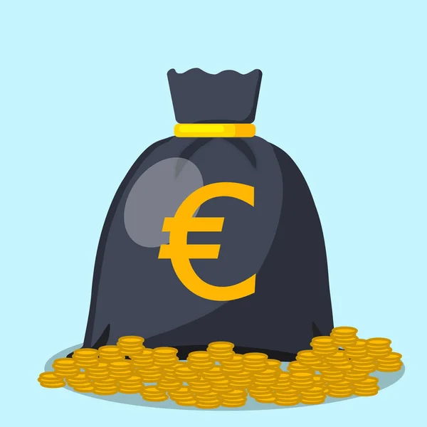 Geld zak pictogram, moneybag eenvoudige cartoon met goud trekkoord — Stockvector