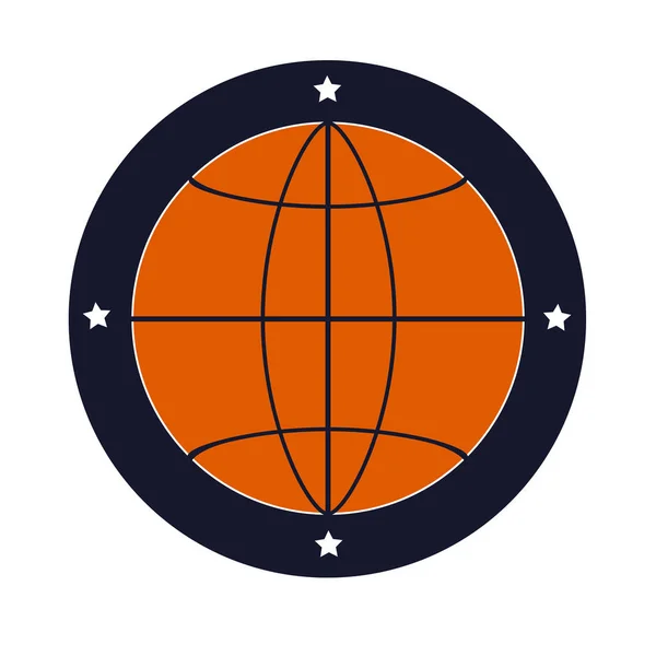 Ícone de bola de basquete isolado no fundo branco. Logotipo desportivo — Vetor de Stock