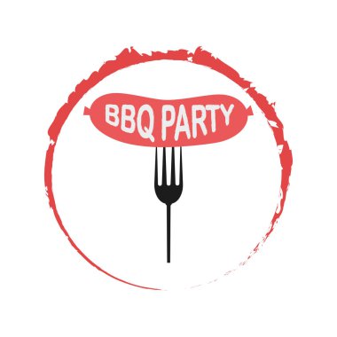 Beyaz arka planda ızgara sosisli çatal. Barbekü partisi.