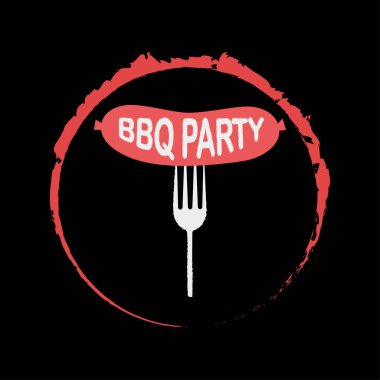 Arka planda ızgara sosisli çatal var. Barbekü partisi. 