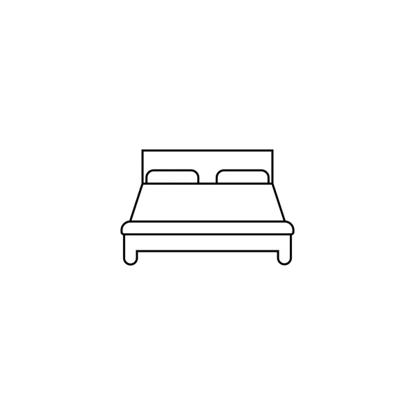 マットレスと枕を備えたダブルホテルのベッド — ストックベクタ