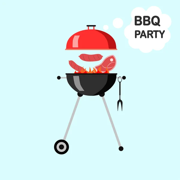 Icono de la fiesta BBQ aislado sobre fondo blanco. Carne, carne de res Vectores de stock libres de derechos
