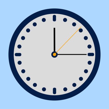 Saat simgesi mavi arkaplanda izole edildi. Zamanlayıcı, logoyu izle