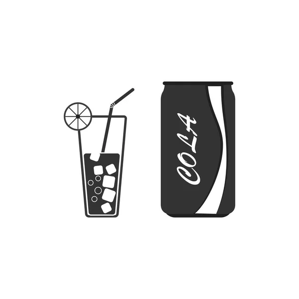 Soda doux et cola en aluminium peut isolé sur fond blanc. — Image vectorielle