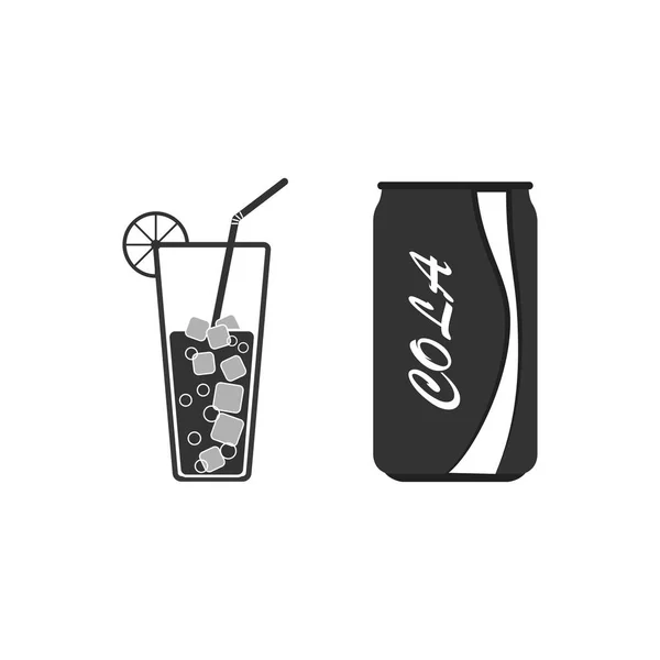 Soft Soda und Cola in Aluminiumdose isoliert auf weißem Hintergrund. — Stockvektor