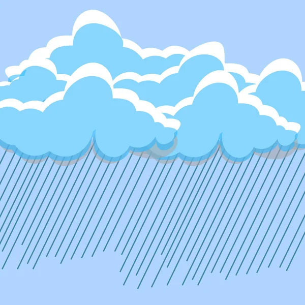 Nuvens brancas dos desenhos animados isoladas no panorama do céu azul. Cloudscape — Vetor de Stock