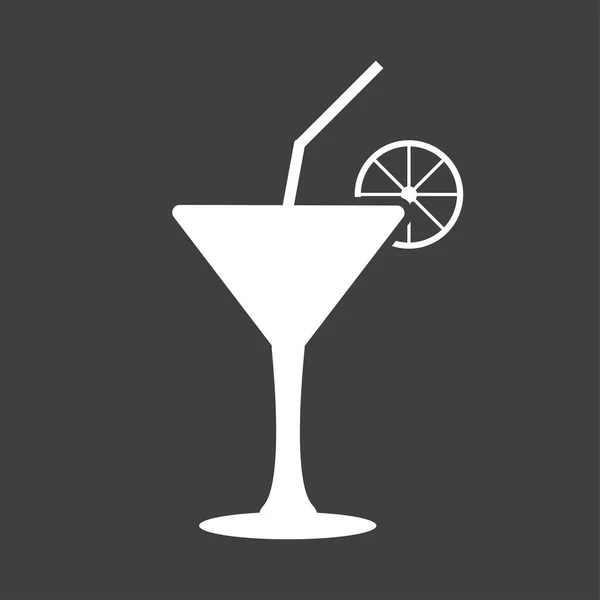 Sklenice nápoje ikonu, alkoholický koktejl s kapkou, oranžová, lem — Stockový vektor