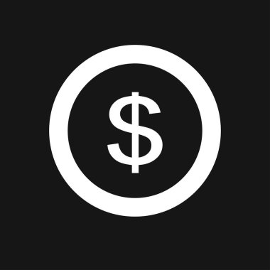 Dolar işareti, sikke üzerinde arka izole. Para, para birimi simgesi. 