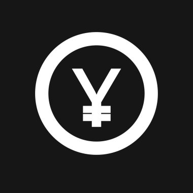 Japonya yen işareti, sikke üzerinde arka izole. Para, para birimi ICO