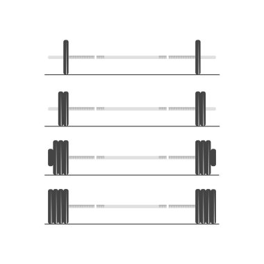 Halter, beyaz arka planda izole edilmiş, halterler. Spor malzemeleri.