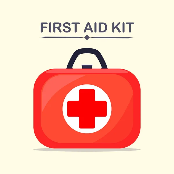 First aid kit box isolated on background. Vector illustration. — Stock Vector