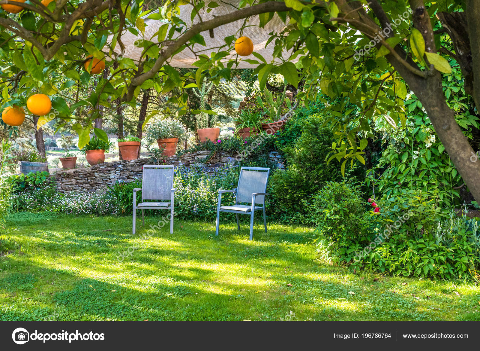 Relaxing Beautiful Garden Chairs Stock Photo C Simondannhauer