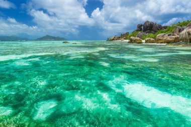 Anse Source d 'Argent - Seyşeller' deki La Digue Adası Plajı