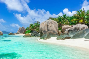 Anse Source d 'Argent - Seyşeller' deki La Digue Adası Plajı