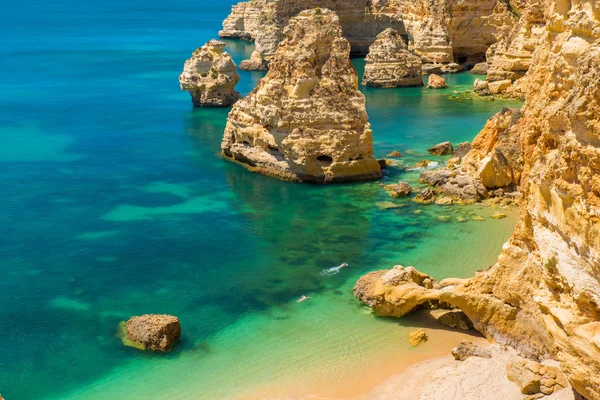 Praia Marinha Hermosa Playa Marinha Algarve Portugal — Foto de Stock