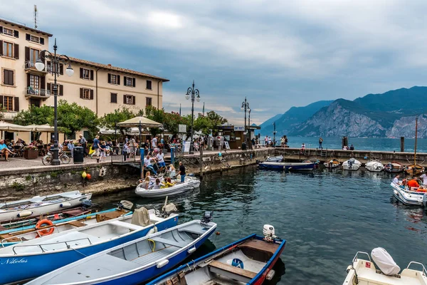 Krásná Vesnice Malcesine Jezera Garda — Stock fotografie