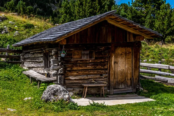 Dolomites Italy Beautiful Wooden House Royalty Free Stock Photos