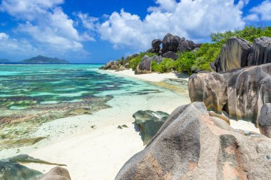 Anse Source d'Argent - Beach on island La Digue in Seychelles clipart