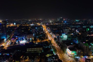 Gece, Ho Chi Minh City - Vietnam Saigon merkezi şehir