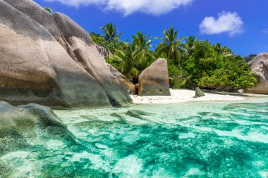 Anse Source d 'Argent - Seyşeller' deki La Digue Adası Plajı