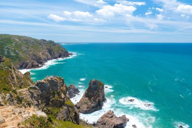 Cabo de Roca - Portekiz kıyısında, bakış açısı