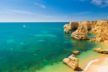 Praia da Marinha - güzel plaj Marinha Algarve, Portekiz