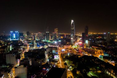 Gece, Ho Chi Minh City - Vietnam Saigon merkezi şehir