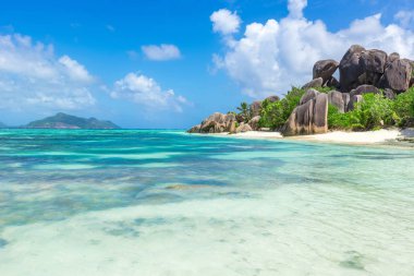 Anse Source d 'Argent - Seyşeller' deki La Digue Adası Plajı