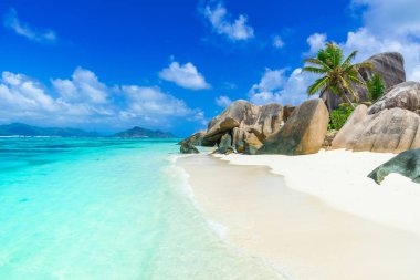Anse Source d 'Argent - Seyşeller' deki La Digue Adası Plajı