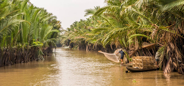 View of Mekong Delta in Vietnam