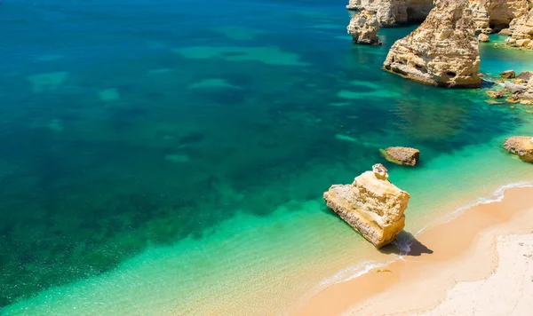 Praia Marinha Hermosa Playa Marinha Algarve Portugal — Foto de Stock