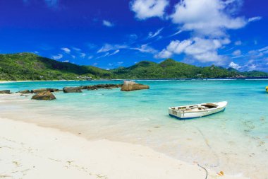 Petite Anse - beautiful beach on island Mahe, Seychelles clipart