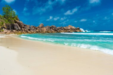 La Digue, Seyşeller 'deki Tropikal Büyük Anse Adası