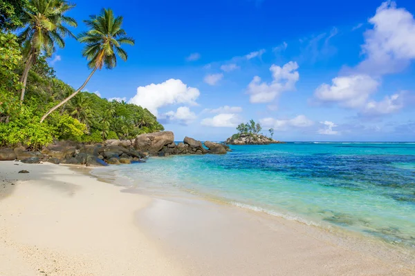 Piękna Plaża Anse Aux Pins Mahe Seszele — Zdjęcie stockowe