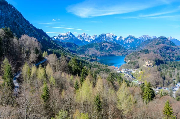 Schwangau Alpsee Gölü, Bavyera, Almanya ile havadan görünümü
